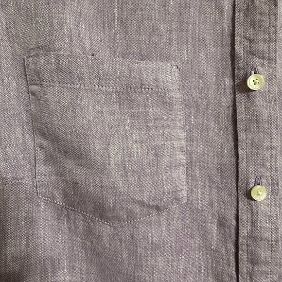 Talbots Lilac, 100% Linen, Button Down Shirt, Size M - Picture 6 of 16